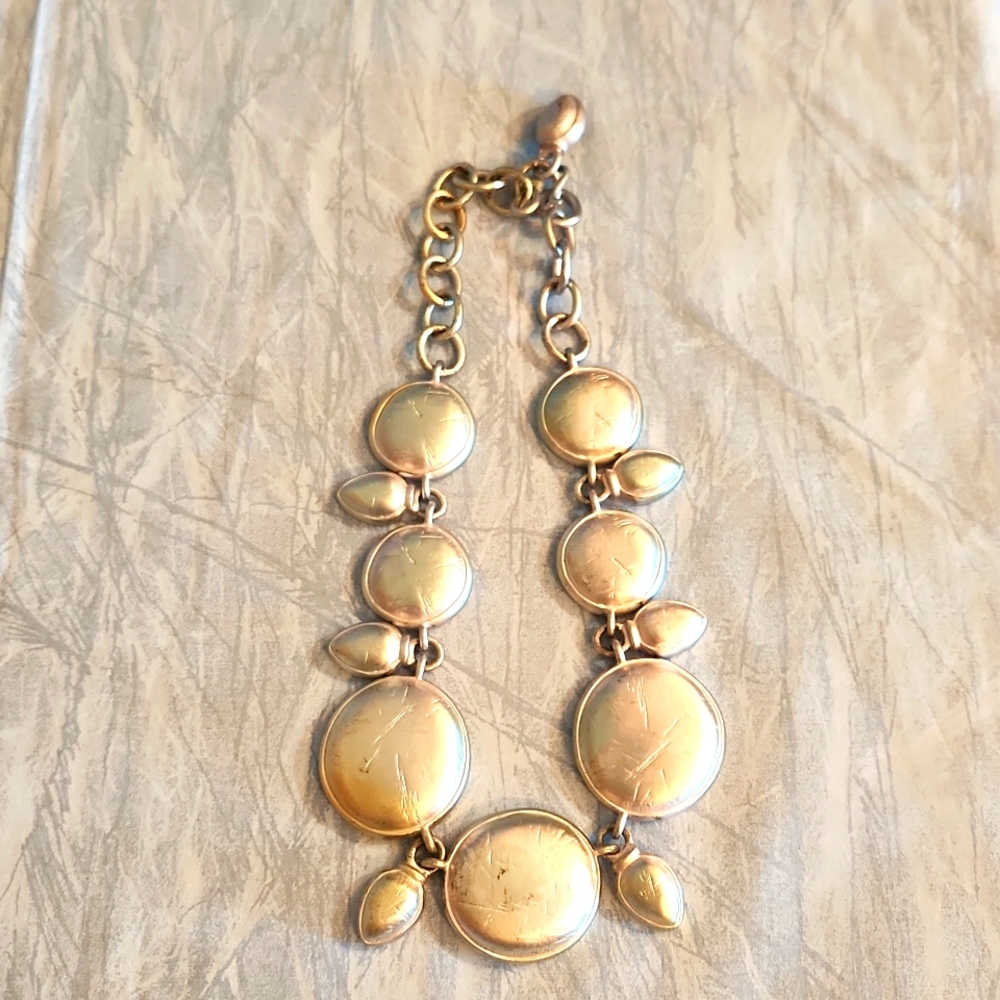 Liz Claiborne Silver Tone Circle Link Necklace